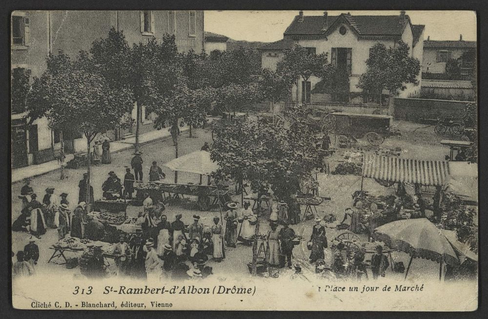 St-Rambert-d'Albon (Drôme) Place un jour de marché