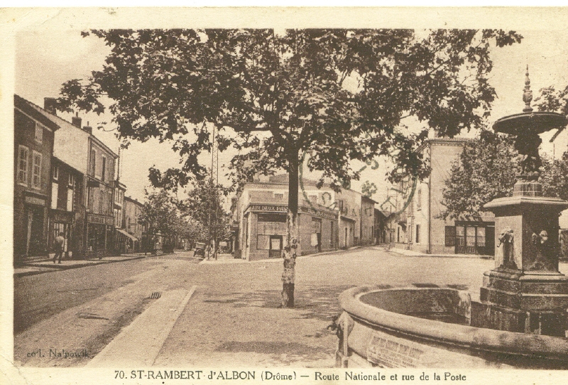 Saint-Rambert d'Albon (Drôme) - Route nationale et rue de la Poste