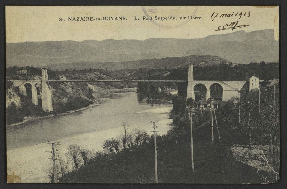 St-Nazaire-en-Royans - Le Pont suspendu sur l'Isère