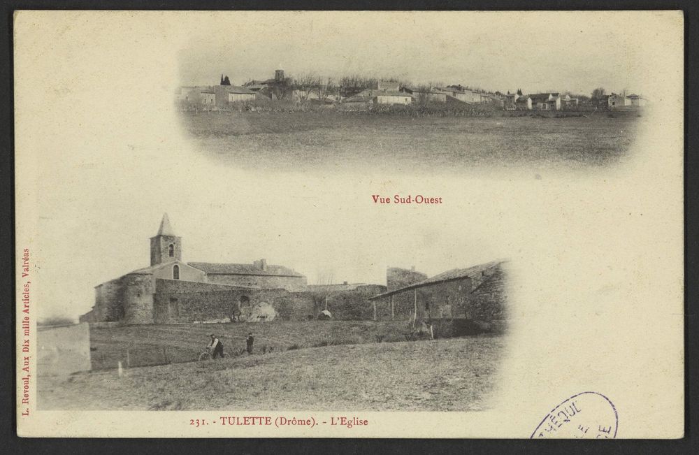 Tulette (Drôme). - L'Eglise -  Vue du Sud-Ouest