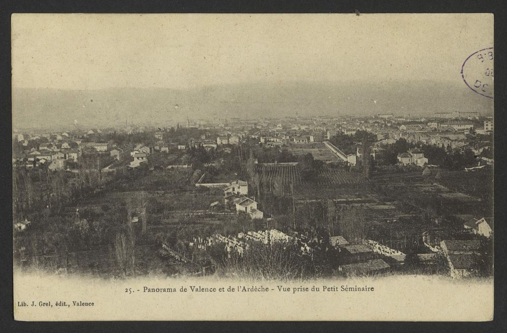 Panorama de Valence et de l'Ardèche - Vue prise du Petit Séminaire