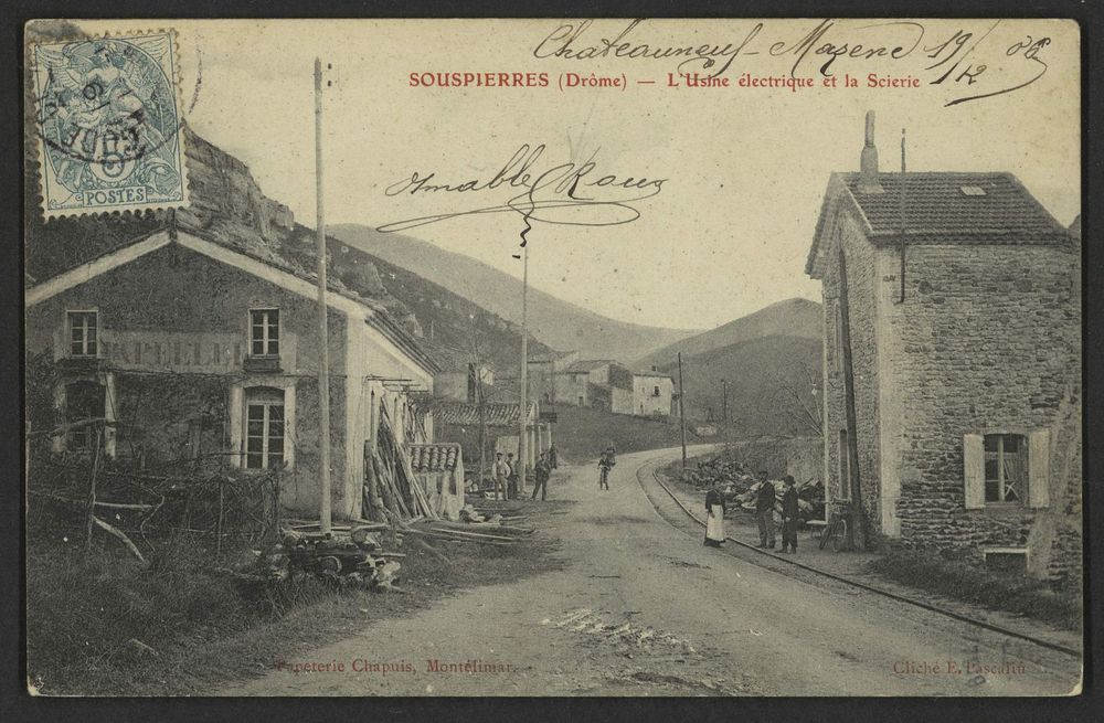 Souspierre (Drôme) - L'usine électrique et la scierie
