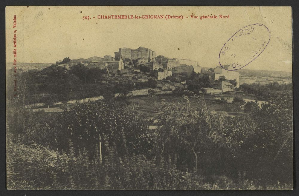 Chantemerle-les-Grignan (Drôme). - Vue générale Nord