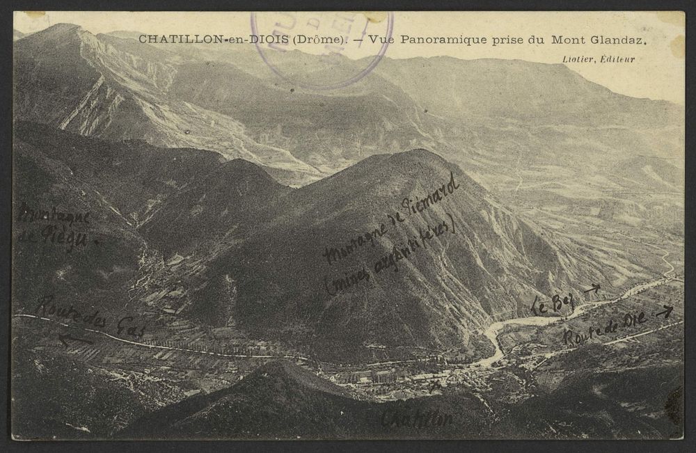 Chatillon-en-Diois (Drôme). - Vue panoramique prise du Mont Glandaz