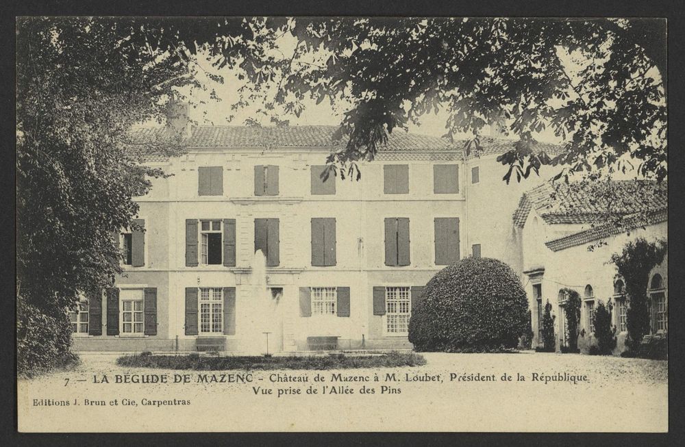 La Bégude-de-Mazenc - Château de Mazenc à M. Loubet, Président de la République. Vue prise de l'Allée des Pins