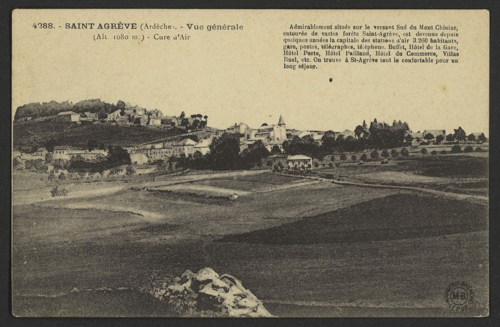 Saint-Agrève (Ardèche) - Vue générale (Alt. 1080 m) - Cure d'Air