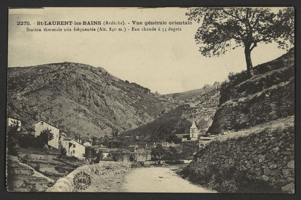 St-Laurent-les-Bains (Ardèche). - Vue générale orientale.