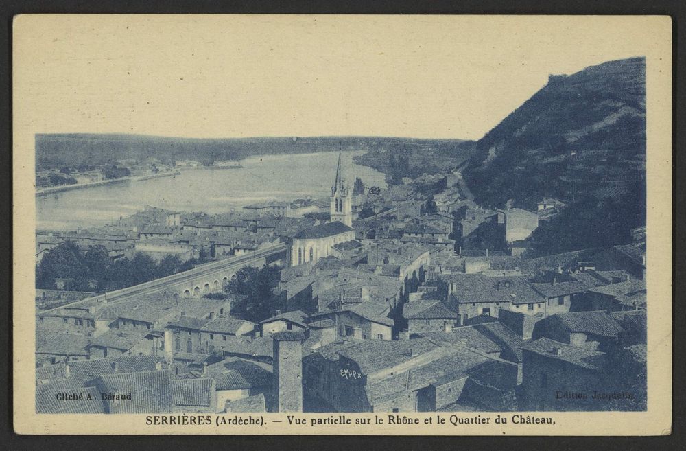 Serrières (Ardèche). - Vue partielle sur le Rhône et le Quartier du Château
