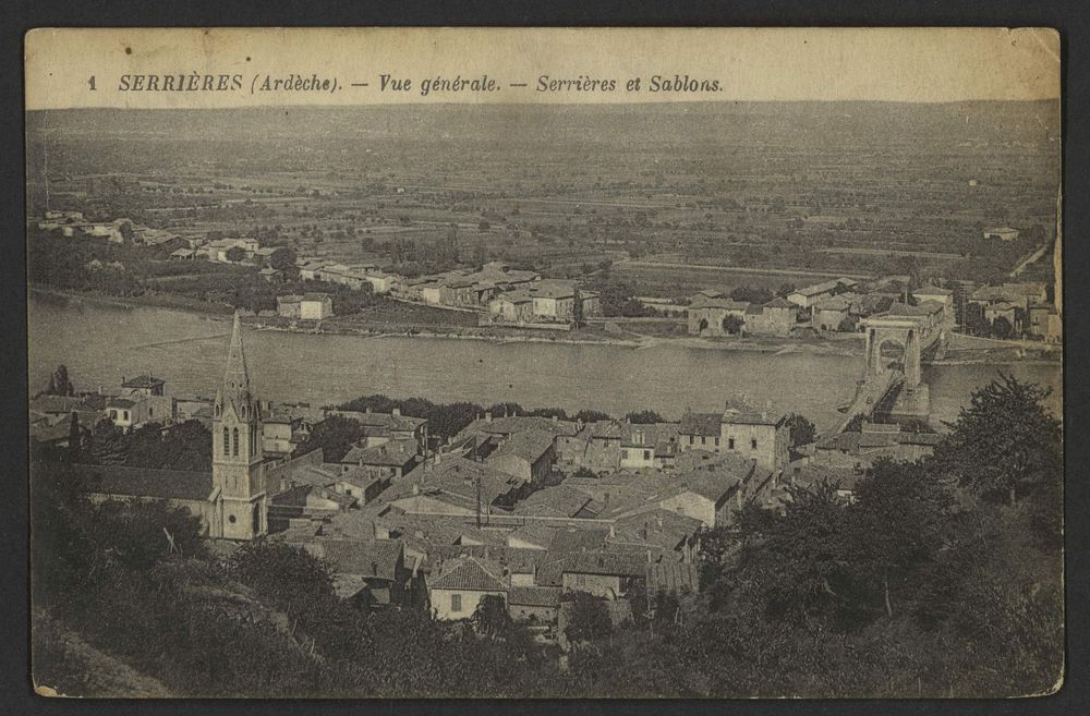 Serrières (Ardèche). - vue générale. - Serrières et Sablons