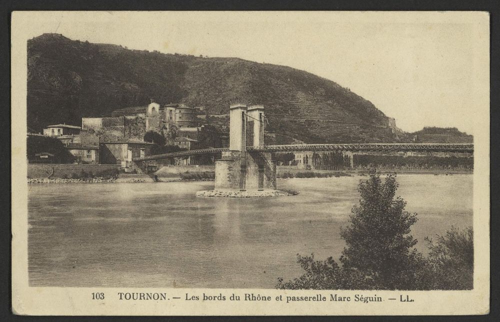 Tournon. - Les bords du Rhône et passerelle Marc Séguin