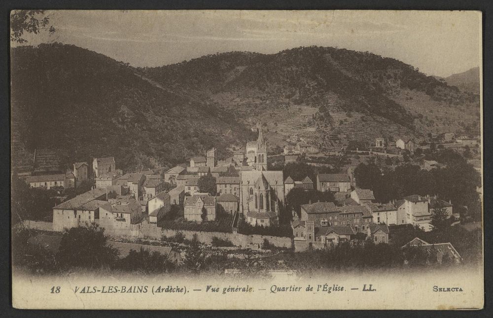 Vals-les-Bains (Ardèche). - Vue générale. - Quartier de l'Eglise