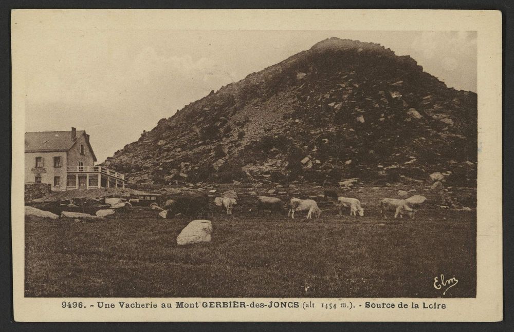 Une Vacherie au Mont Gerbier-des-Joncs (alt 1554 m.). - Source de la Loire
