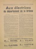 Département de la Drôme. Parti Communiste Français : Aux électrices du département de la Drôme