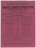 Département de la Drôme. Ville de Crest : Concours d'Animaux Reproducteurs et Exposition de Machines Agricoles