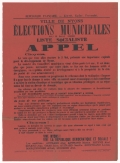 Ville de Nyons. Elections Municipales du 5 mai 1929 : Liste socialiste : Appel