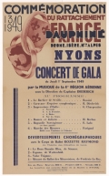 Commémoration du rattachement du Dauphiné à la France. 1349 - 1949 : Nyons. Concert de Gala