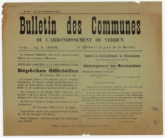 Bulletin des communes de l'arrondissement de Verdun 93 - 24 novembre 1914 