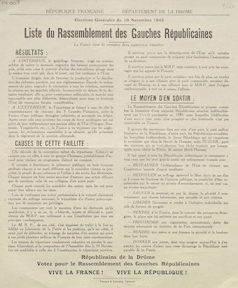 Département de la Drôme. Élections du 10 novembre 1946 : liste du Rassemblement des Gauches Républicaines 