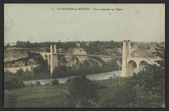 St-Nazaire-en-Royans - Pont suspendu sur l'Isère