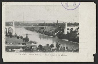 St-Nazaire-en-Royans - Pont suspendu sur l'Isère