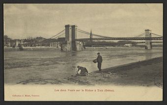 Les deux ponts sur le Rhône à Tain (Drôme)