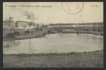 Valence - Le Parc Jouvet en Hiver - Le Lac gelé