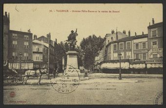 Valence - Avenue Félix Faure et la Statue de Bancel