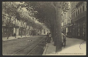 Valence - Avenue Félix Faure et Statue de Bancel