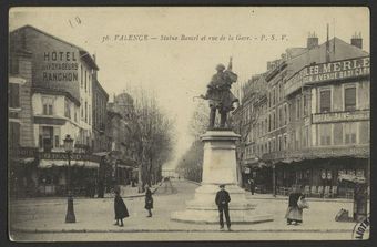 Valence - Statue Bancel et Rue de la Gare