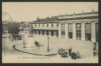 Valence - Statue de Bancel et la Gare
