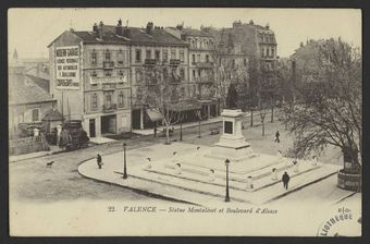 Valence - Statue Montalivet et Boulevard d'Alsace