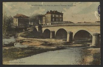 Montélimar - Le pont de pierre et l'avenue Saint James