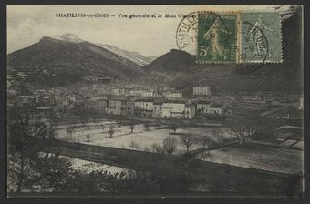 Chatillon-en-Diois - Vue générale et le Mont Glandaz