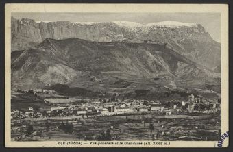 Die (Drôme) - Vue générale et le Glandasse (alt. 2065m.)