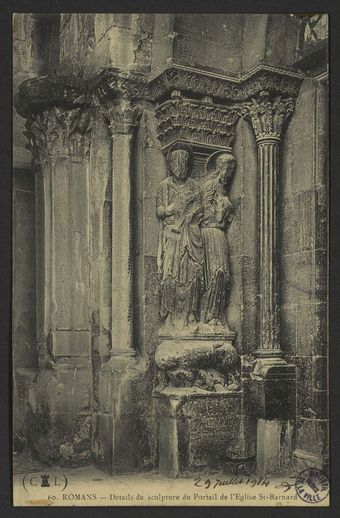 Romans - Détails de sculpture de l'Eglise St-Barnard