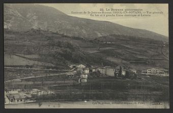 Environs de St-Jean-en-Royans. Oriol-en-Royans - Vue générale. En bas et à gauche usine électrique et laiterie