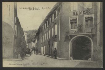 Puy-St-Martin (Drôme) - Grande rue Hôtel Anthon