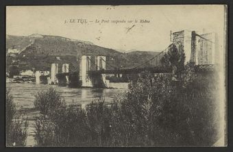 Le teil - Le Pont suspendu sur le Rhône