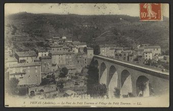Privas (Ardèche). - Le Pont du Petit Tournon et Village du Petit Tournon