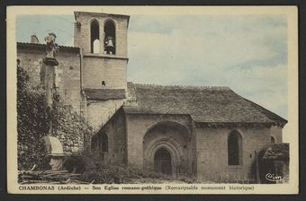 Chambonas (Ardèche) - Son Eglise romano-gothique (Remarquable monument historique)