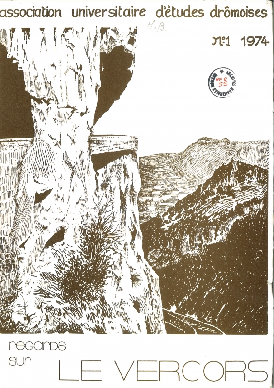 Couverture du 1er numéro du bulletin de l’association universitaire d’études drômoises , 1972 (Archives & Patrimoine, ACR 55Per1)